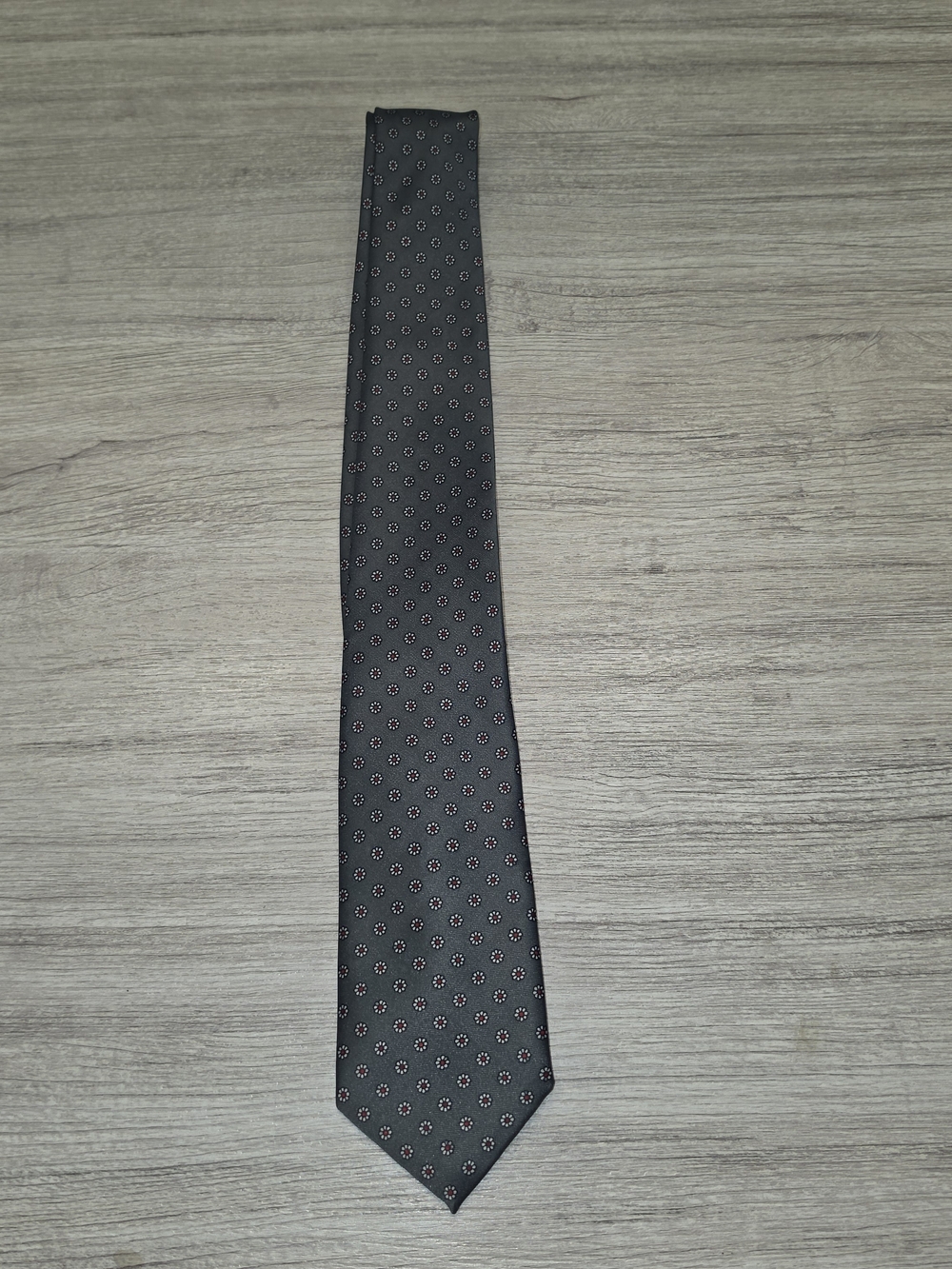 Vintage Gino Resillio Silk Necktie Men's Gray Geometric Pattern